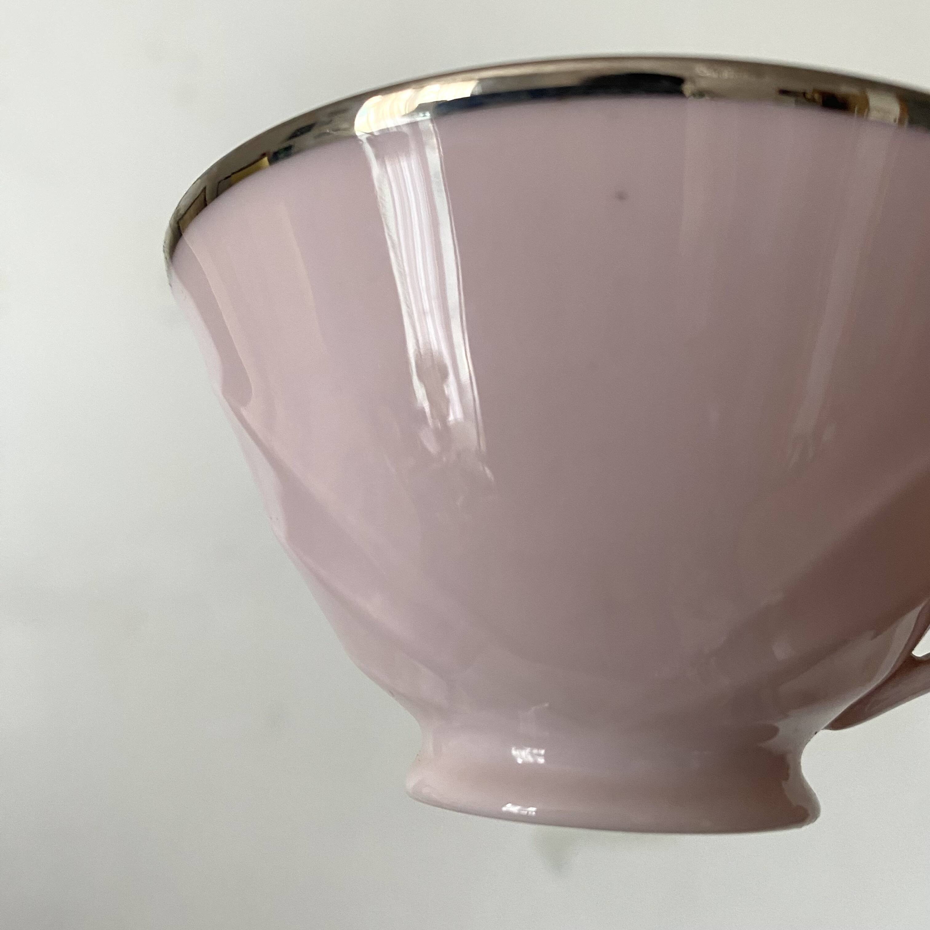 Pink art deco mugs