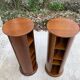 Pair of wooden swivel stools