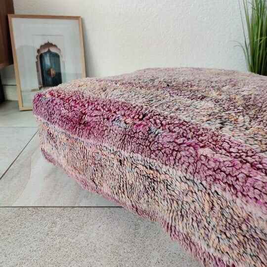 Vintage purple Berber pouf
