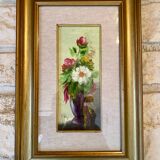 Oil on Vintage Panel - Flower Bouquet by NNISI - 27 x 40 cm