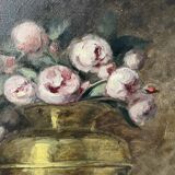 HST painting "Composition with roses" 19th/20th century with frame