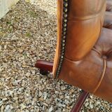 Chesterfield desk chair in antique leather