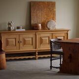 Hand-carved primitive chair made from pine logs, modern Swedish, Wabi Sabi, 1960s.