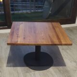 Solid wood coffee table in industrial style