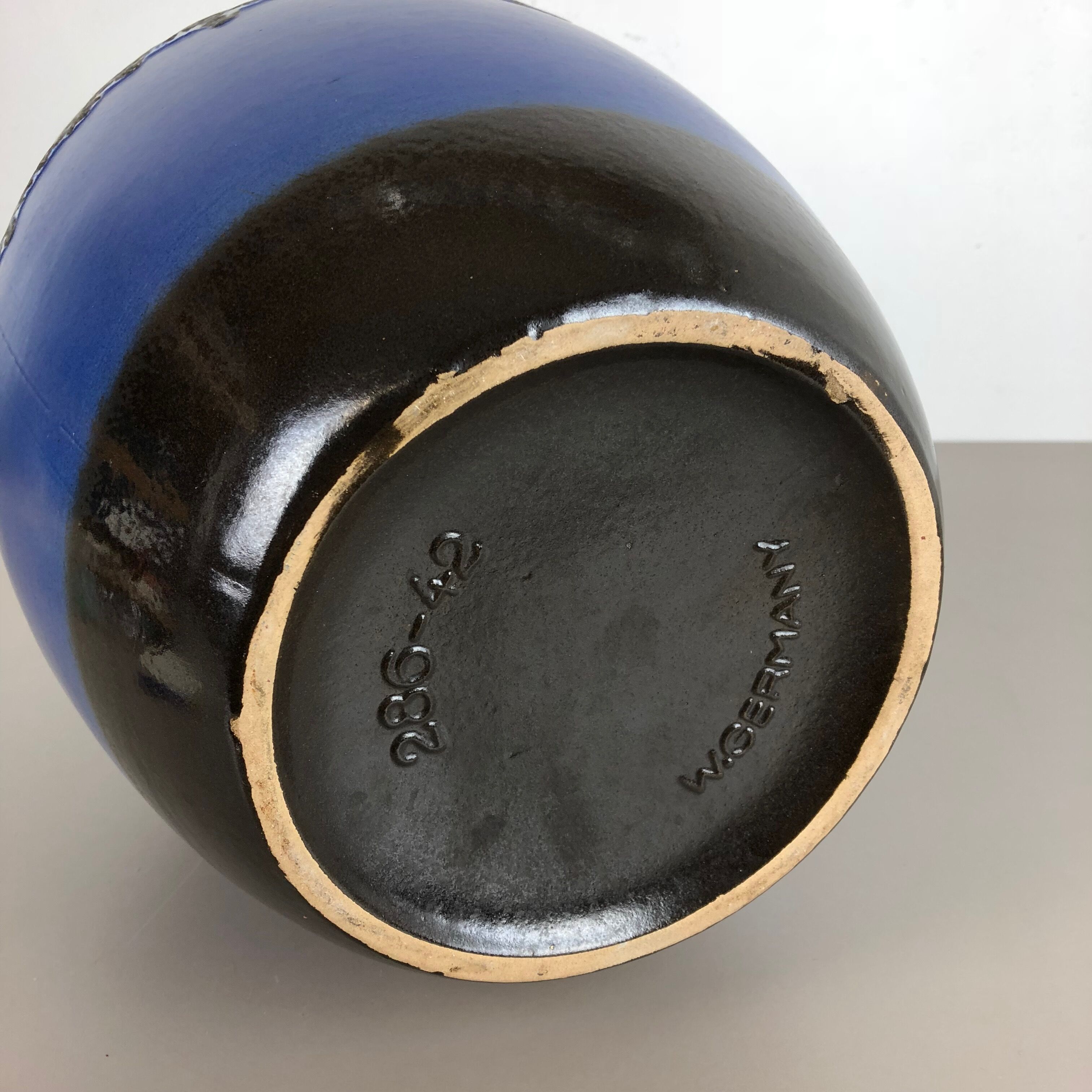 Pottery fat lava multicolor 286-42 vase made by Scheurich, 1970s