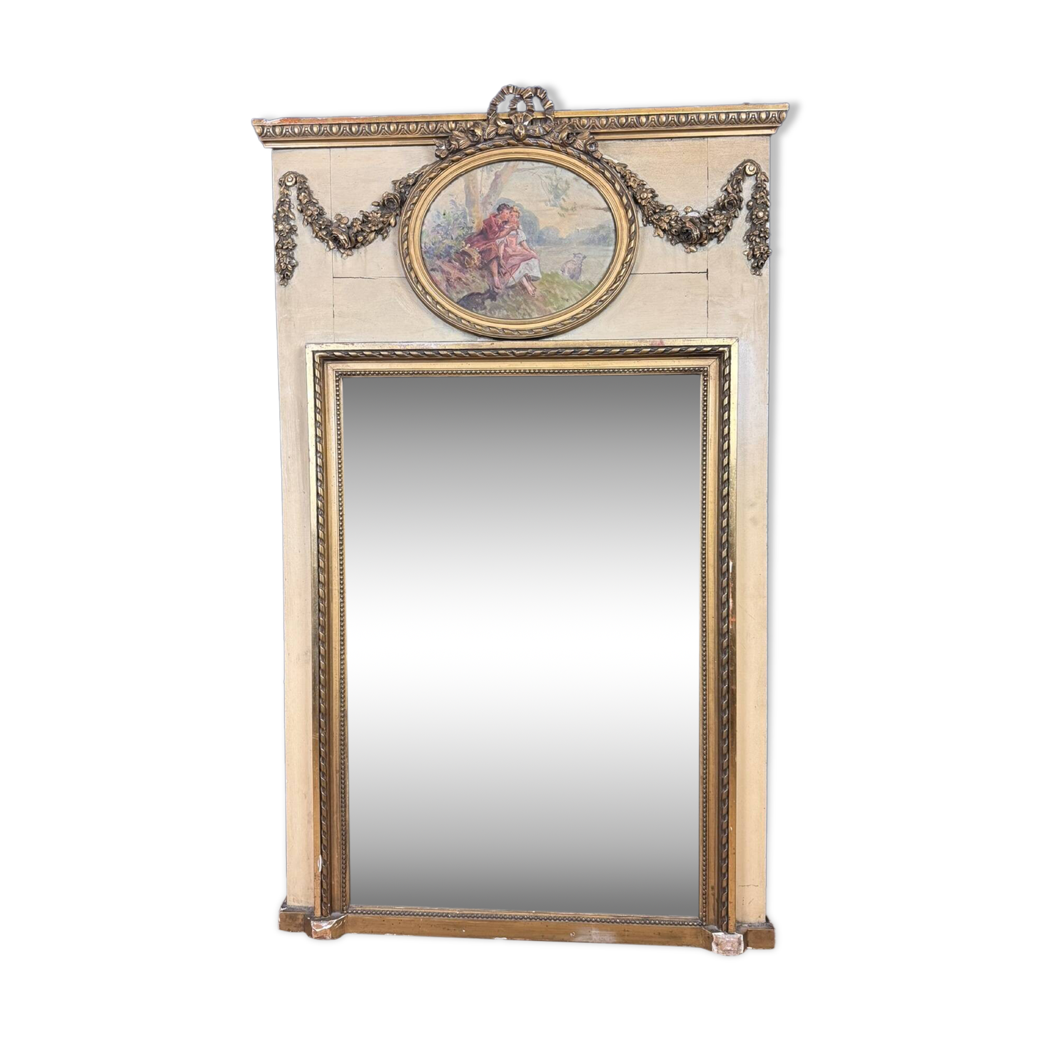 Trumeau style lxvi in lacquered and gilded wood