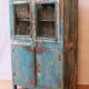 Old Burmese teak vessel Blue-ecru patina