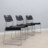 Omstack vintage metal chairs BIEFFEPLAST 1970s
