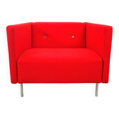 Fauteuil Bottoni rouge moderne néerlandais par Marcel Wanders pour Moooi, années 2010.