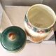 Tobacco pot or empty pocket in slip floral decoration digoin