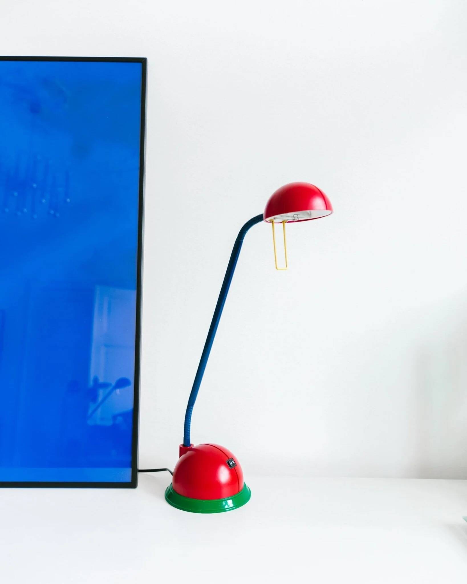 Multicolore Memphis Desk Lamp in Painted Metal and Plastic - 80s/90s Pop Art