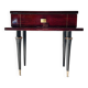 Vintage wood and brass bedside table Art Deco style