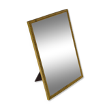 petit miroir en laiton doré bord texturé 1950