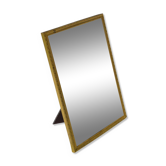 petit miroir en laiton doré bord texturé 1950