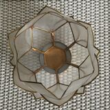 Candlestick or candle holder in nacre flower shape