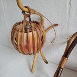 Pair of vintage rattan sconces