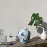 Chinese blue and white fish vase