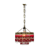 Lustre perlé du milieu du siècle par Jablonec Glassworks, Tchécoslovaquie
