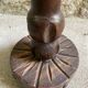 Rustic ashtray carved wood on vintage stand