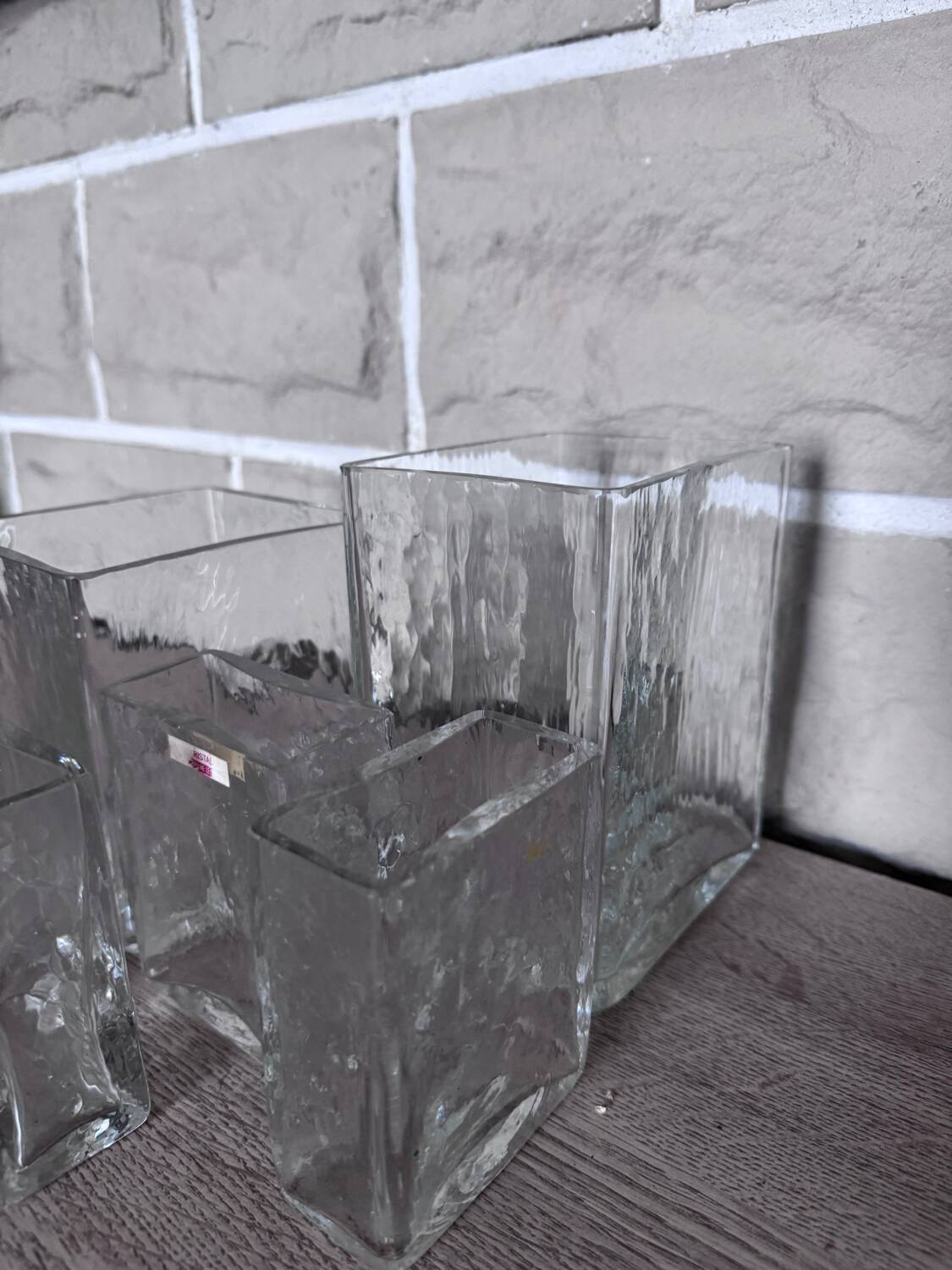 Set de 5 vases vintage en cristal – Cristal Tallin