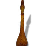 Large "bubbles" brown glass decanter