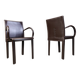 Pair of brown leather armchairs by Arper italy, 1980s