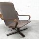 Scandinavian armchair 1970 curved laminated wood leather seat