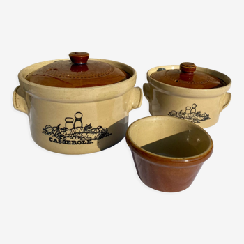 Lot pots en grès émaillé