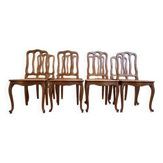 Suite of 8 Louis XV style cane chairs