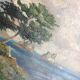 Oil painting of seaside landscape
