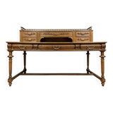 Renaissance style desk in solid oak circa 1850