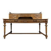 Renaissance style desk in solid oak circa 1850