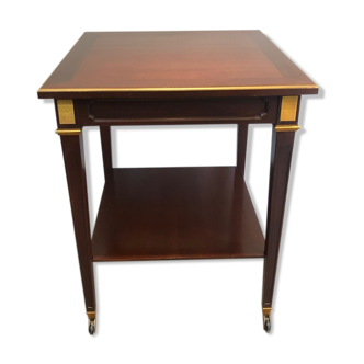 Two-level table in mahogany and brass
