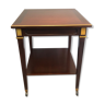 Two-level table in mahogany and brass