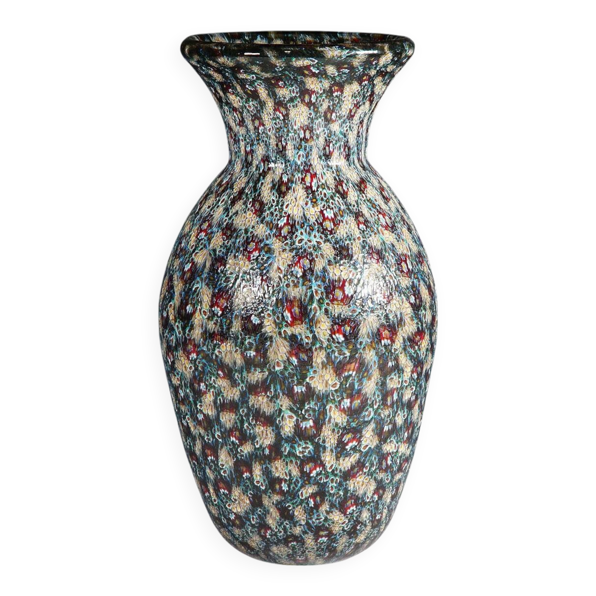 Vase Vittorio Ferro with opaque Murano murrine from around 2000.
