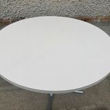 Round kitchen dining table 100cm chrome legs