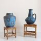 1950s Mid-Century French Bamboo and Wood Plant Pedestals, Hand-Crafted
