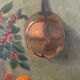 Painting still life orange duck bouquet oil on canvas signed