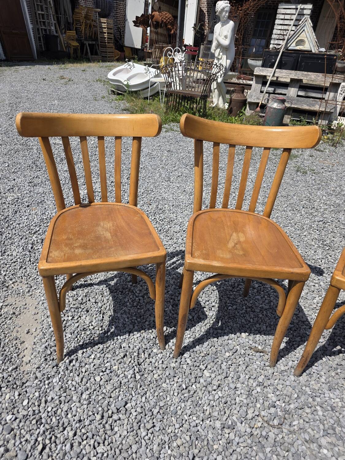 6 Luterma curved wooden bistro chairs