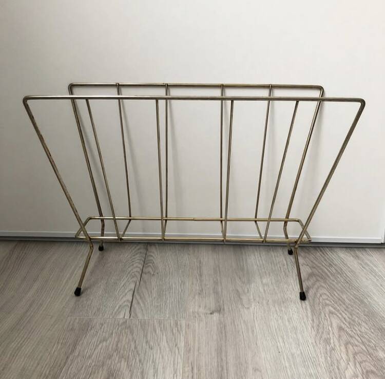 Vintage metal magazine rack
