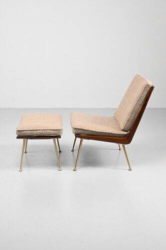 Three-Seater Sofa and Lounge Chair with Hocker by Hans Mitzlaff, Set of 3
