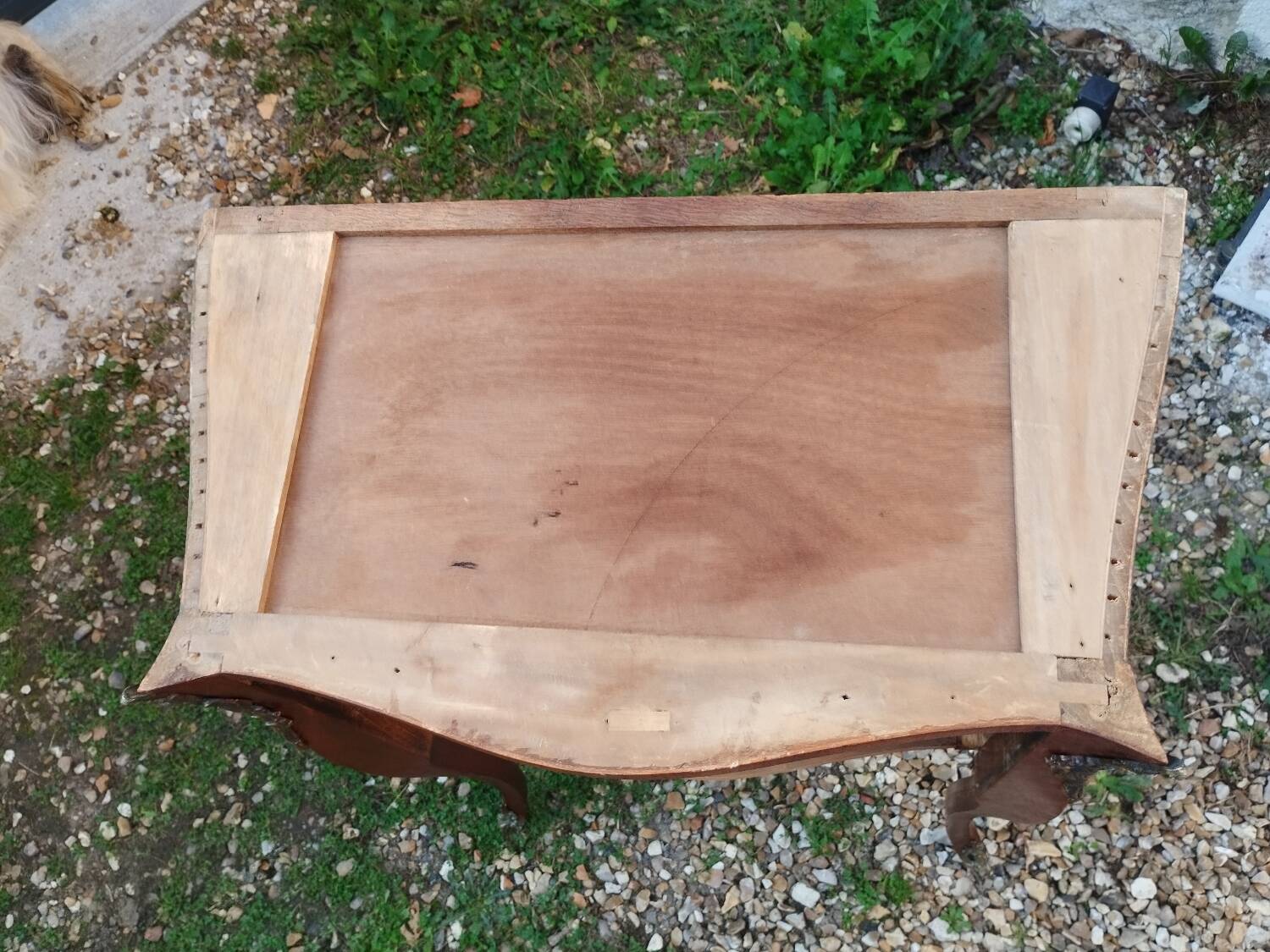 Antique Louis XV style chest of drawers with marble top