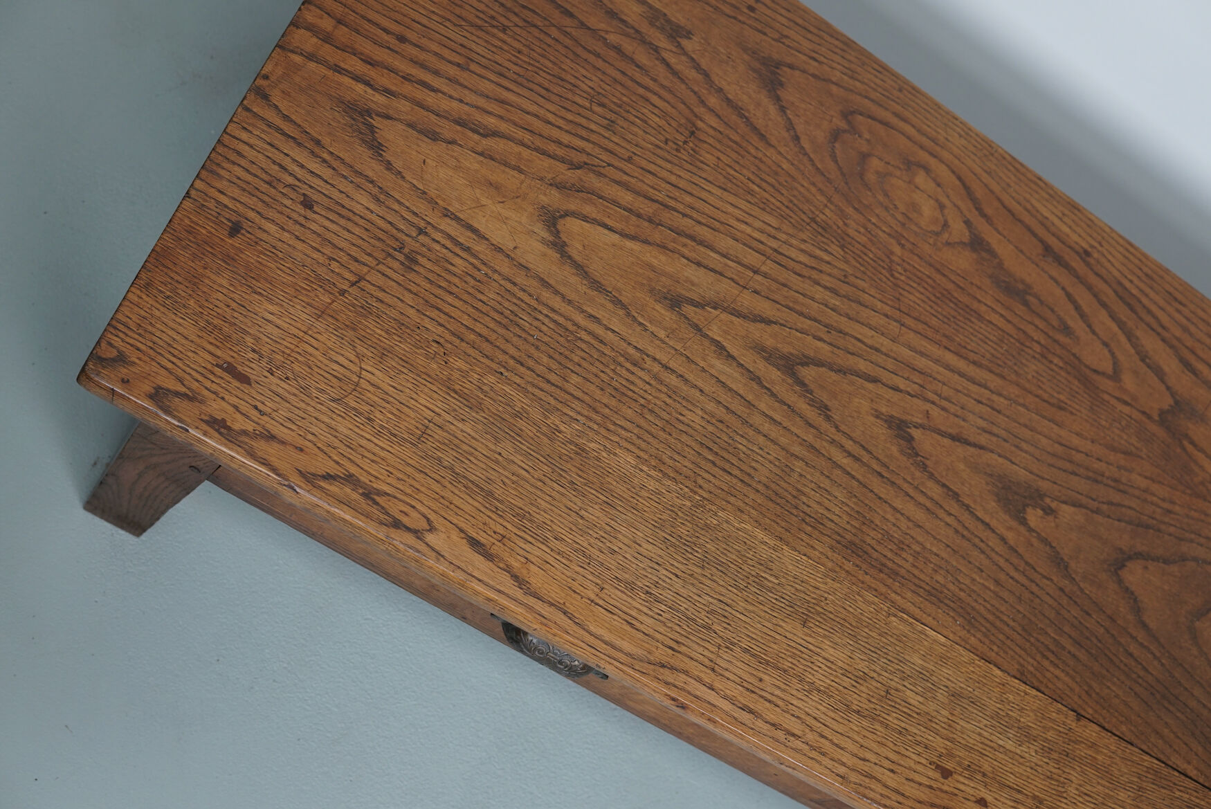 French xixth century farmhouse rustic oak coffee table