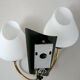 Vintage wall lamp 1950 brass, metal & glass