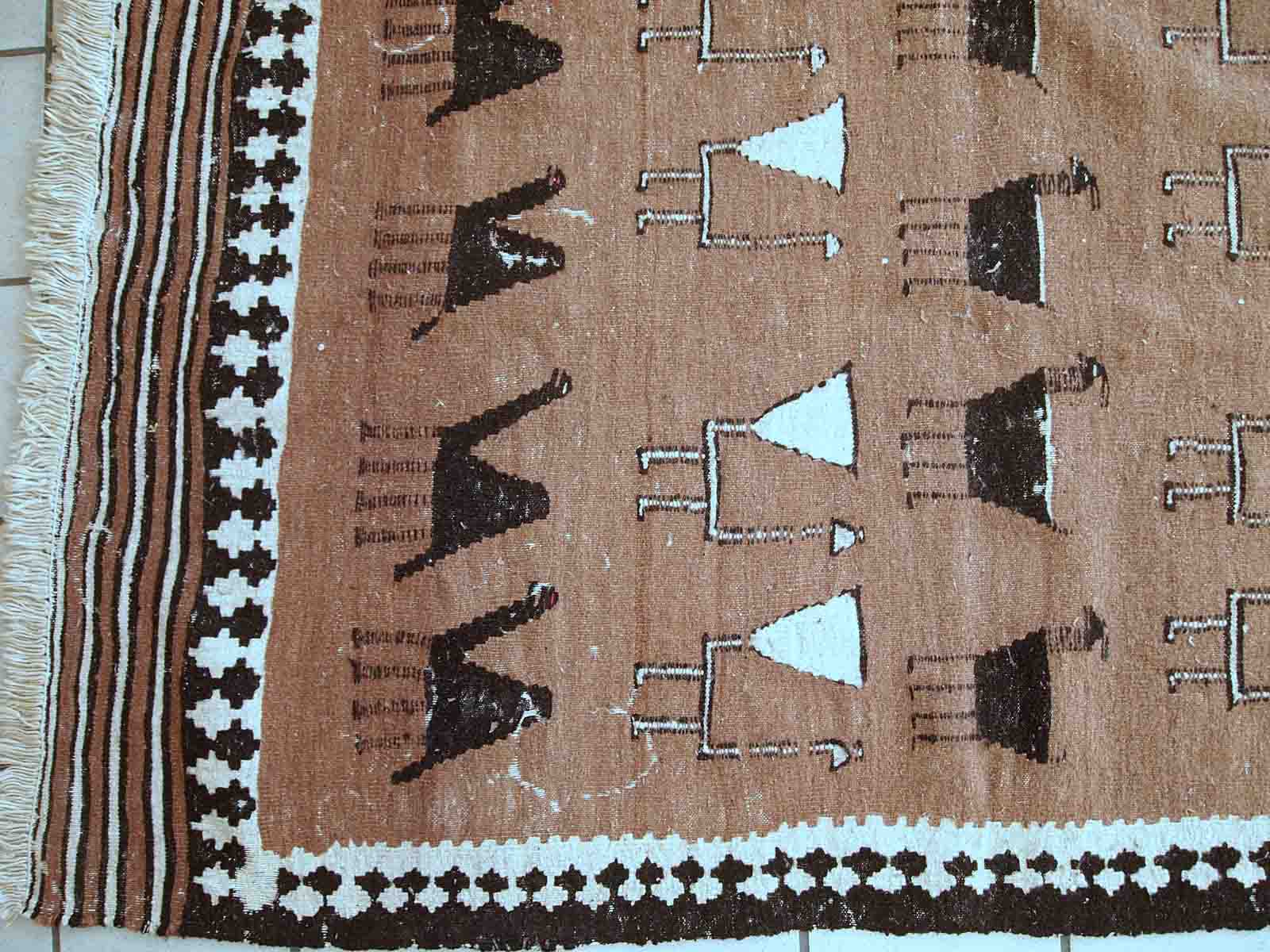 Ancient persian ardabil handmade carpet 92cm x 142cm 1930s, 1c667