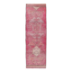Super Soft Pink & Red Vintage Runner Rug, 95x302Cm