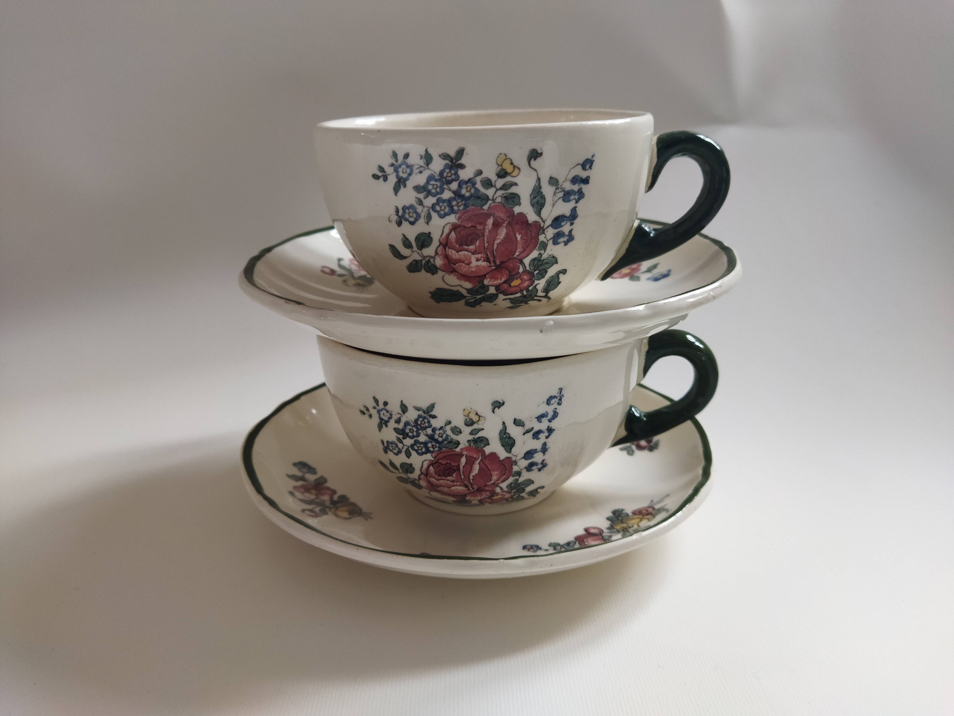 Old earthenware cups Villeroy & Boch 1562 Old Strasbourg