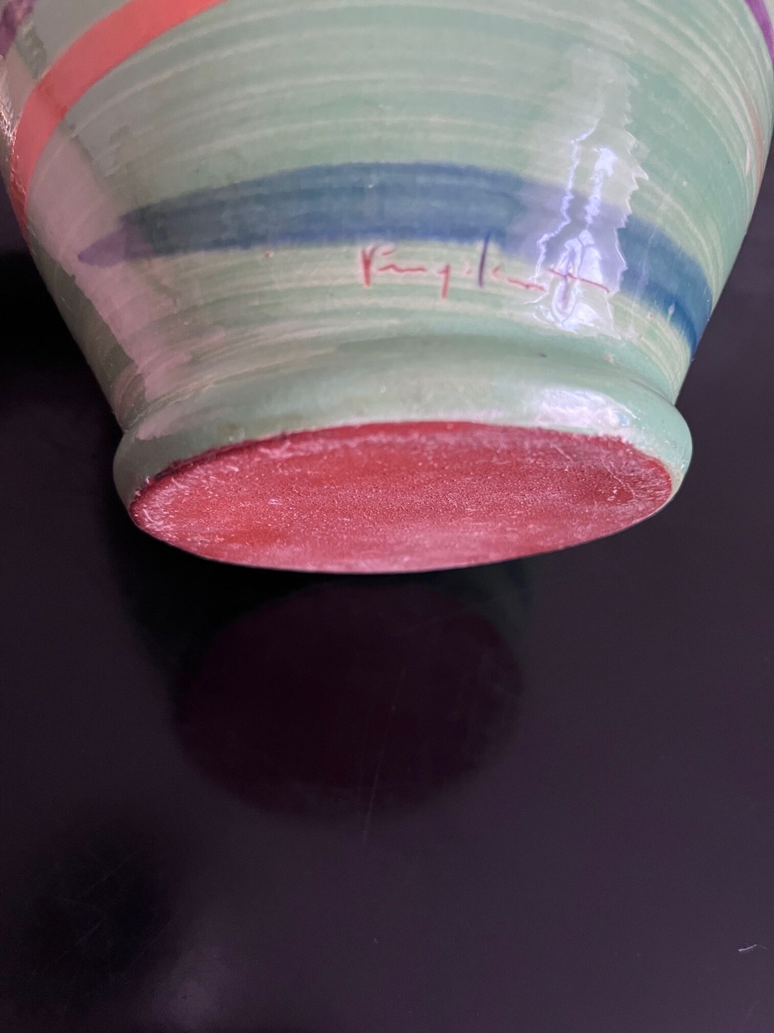 Multicolored ceramic vase