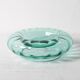 Cendrier en verre soufflé vintage teal, cendrier italien des années 50 / années 70