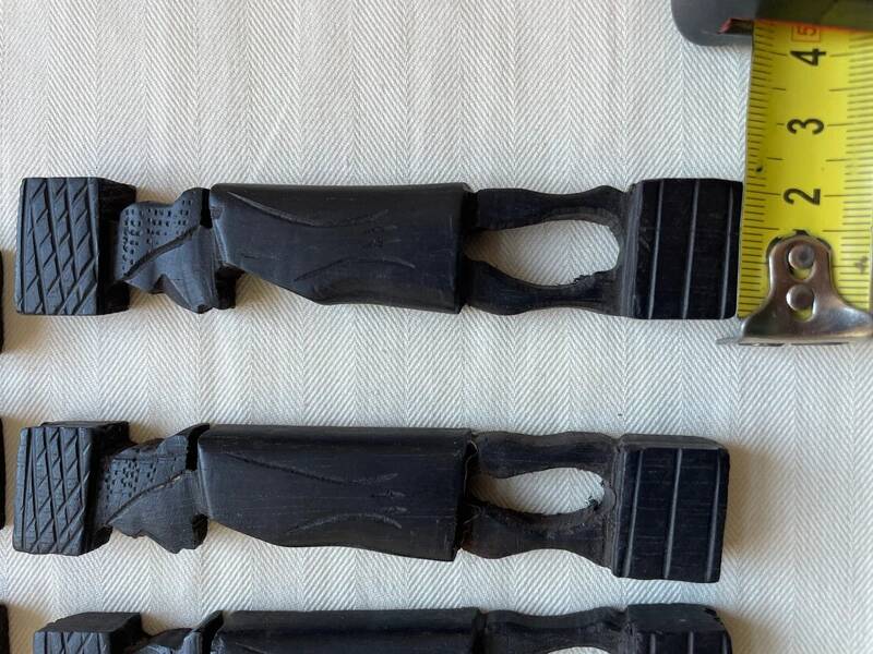 12 Carved Ebony Knife Holders in African Style